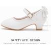 imageDufannie Girls Dress Shoes Low Heel Princess Flats Mary Jane Flower Wedding Party Glitter Shoes for Kids ToddlerElegant Pu White