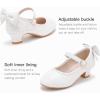 imageDufannie Girls Dress Shoes Low Heel Princess Flats Mary Jane Flower Wedding Party Glitter Shoes for Kids ToddlerElegant Pu White