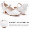imageDufannie Girls Dress Shoes Low Heel Princess Flats Mary Jane Flower Wedding Party Glitter Shoes for Kids ToddlerElegant Pu White