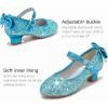 imageDufannie Girls Dress Shoes Low Heel Princess Flats Mary Jane Flower Wedding Party Glitter Shoes for Kids ToddlerElegant Sequin Blue
