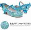 imageDufannie Girls Dress Shoes Low Heel Princess Flats Mary Jane Flower Wedding Party Glitter Shoes for Kids ToddlerElegant Sequin Blue