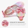imageDufannie Girls Dress Shoes Low Heel Princess Flats Mary Jane Flower Wedding Party Glitter Shoes for Kids ToddlerElegant Sequin Rainbow
