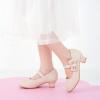 imageDufannie Girls Dress Shoes Low Heel Princess Flats Mary Jane Flower Wedding Party Glitter Shoes for Kids ToddlerGenerous Nubuck Nude