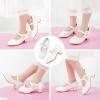 imageDufannie Girls Dress Shoes Low Heel Princess Flats Mary Jane Flower Wedding Party Glitter Shoes for Kids ToddlerGenerous Pu White