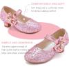 imageDufannie Girls Dress Shoes Low Heel Princess Flats Mary Jane Flower Wedding Party Glitter Shoes for Kids ToddlerGenerous Sequin Pink