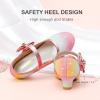 imageDufannie Girls Dress Shoes Low Heel Princess Flats Mary Jane Flower Wedding Party Glitter Shoes for Kids ToddlerGenerous Shimmer Rainbow