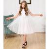 imageDufannie Girls Sandals Low Heels Dress Pump Ankle Strap Open Toe Flower Girl Wedding Party for Toddler Little Big KidCross Nubuck Black