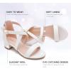 imageDufannie Girls Sandals Low Heels Dress Pump Ankle Strap Open Toe Flower Girl Wedding Party for Toddler Little Big KidCross Pu White