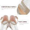 imageDufannie Girls Sandals Low Heels Dress Pump Ankle Strap Open Toe Flower Girl Wedding Party for Toddler Little Big KidDouble Shimmer Gold