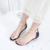 imageDufannie Girls Sandals Low Heels Dress Pump Ankle Strap Open Toe Flower Girl Wedding Party for Toddler Little Big KidSingle Clear Black
