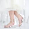 imageDufannie Girls Sandals Low Heels Dress Pump Ankle Strap Open Toe Flower Girl Wedding Party for Toddler Little Big KidSingle Clear White
