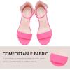 imageDufannie Girls Sandals Low Heels Dress Pump Ankle Strap Open Toe Flower Girl Wedding Party for Toddler Little Big KidSingle Nubuck Fuchsia