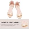 imageDufannie Girls Sandals Low Heels Dress Pump Ankle Strap Open Toe Flower Girl Wedding Party for Toddler Little Big KidSingle Patent Nude