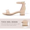 imageDufannie Girls Sandals Low Heels Dress Pump Ankle Strap Open Toe Flower Girl Wedding Party for Toddler Little Big KidSingle Patent Nude
