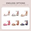 imageDufannie Girls Sandals Low Heels Dress Pump Ankle Strap Open Toe Flower Girl Wedding Party for Toddler Little Big KidSingle Pu Apricot