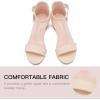imageDufannie Girls Sandals Low Heels Dress Pump Ankle Strap Open Toe Flower Girl Wedding Party for Toddler Little Big KidSingle Pu Apricot