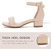 imageDufannie Girls Sandals Low Heels Dress Pump Ankle Strap Open Toe Flower Girl Wedding Party for Toddler Little Big KidSingle Pu Apricot