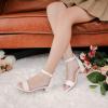 imageDufannie Girls Sandals Low Heels Dress Pump Ankle Strap Open Toe Flower Girl Wedding Party for Toddler Little Big KidSingle Pu White