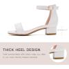 imageDufannie Girls Sandals Low Heels Dress Pump Ankle Strap Open Toe Flower Girl Wedding Party for Toddler Little Big KidSingle Pu White
