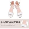 imageDufannie Girls Sandals Low Heels Dress Pump Ankle Strap Open Toe Flower Girl Wedding Party for Toddler Little Big KidSingle Pu White
