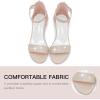imageDufannie Girls Sandals Low Heels Dress Pump Ankle Strap Open Toe Flower Girl Wedding Party for Toddler Little Big KidSingle Rhinestone Rosegold