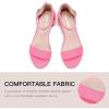 imageDufannie Girls Sandals Low Heels Dress Pump Ankle Strap Open Toe Flower Girl Wedding Party for Toddler Little Big KidSingle Suede Fuchsia