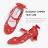 imageDufannie Red Shoes for Girls Low Heels Sparkly Princess Shoes Glitter Toddler Flats Christmas Halloween Flower Girls Dress Shoes for Little Big KidsRed Sequins