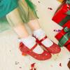 imageDufannie Red Shoes for Girls Low Heels Sparkly Princess Shoes Glitter Toddler Flats Christmas Halloween Flower Girls Dress Shoes for Little Big KidsRed Sequins