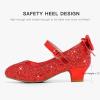 imageDufannie Red Shoes for Girls Low Heels Sparkly Princess Shoes Glitter Toddler Flats Christmas Halloween Flower Girls Dress Shoes for Little Big KidsRed Sequins