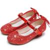 imageDufannie Red Shoes for Girls Low Heels Sparkly Princess Shoes Glitter Toddler Flats Christmas Halloween Flower Girls Dress Shoes for Little Big KidsRed Sequins