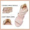 imageDufannie Toddler Little Big Kid High Heels Flower Girls Party Dress Shoes Glitter Pump SandalsCross Nubuck Nude