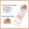 imageDufannie Toddler Little Big Kid High Heels Flower Girls Party Dress Shoes Glitter Pump SandalsCross Pu White