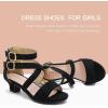 imageDufannie Toddler Little Big Kid High Heels Flower Girls Party Dress Shoes Glitter Pump SandalsCross Suded Black