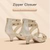 imageDufannie Toddler Little Big Kid High Heels Flower Girls Party Dress Shoes Glitter Pump SandalsGold