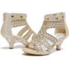 imageDufannie Toddler Little Big Kid High Heels Flower Girls Party Dress Shoes Glitter Pump SandalsSquaregold