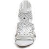 imageDufannie Toddler Little Big Kid High Heels Flower Girls Party Dress Shoes Glitter Pump SandalsSquaresilver