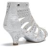 imageDufannie Toddler Little Big Kid High Heels Flower Girls Party Dress Shoes Glitter Pump SandalsSquaresilver