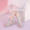 imageDufannie Toddler Little Big Kid High Heels Flower Girls Party Dress Shoes Glitter Pump SandalsSquaresilver