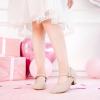 imageDufannie Girls Dress Shoes Low Heel Princess Flats Mary Jane Flower Wedding Party Glitter Shoes for Kids ToddlerClassic Nubuck Nude