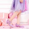 imageDufannie Girls Dress Shoes Low Heel Princess Flats Mary Jane Flower Wedding Party Glitter Shoes for Kids ToddlerGenerous Glitter Purple