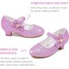 imageDufannie Girls Dress Shoes Low Heel Princess Flats Mary Jane Flower Wedding Party Glitter Shoes for Kids ToddlerGenerous Glitter Purple