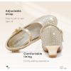 imageDufannie Girls Dress Shoes Low Heel Princess Flats Mary Jane Flower Wedding Party Glitter Shoes for Kids ToddlerClassic Rhinestone Cham