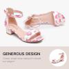 imageDufannie Girls Sandals Low Heels Dress Pump Ankle Strap Open Toe Flower Girl Wedding Party for Toddler Little Big KidFlower Single