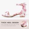 imageDufannie Girls Sandals Low Heels Dress Pump Ankle Strap Open Toe Flower Girl Wedding Party for Toddler Little Big KidFlower Single