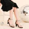 image:imageDufannie Girls High Heels Sandals Girls Dress Shoes Rhinestone Open Toe Ankle Strap Kids Pumps Sandals Flower Wedding Church Party Dance for Little Big KidBlack