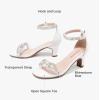 image:imageDufannie Girls High Heels Sandals Girls Dress Shoes Rhinestone Open Toe Ankle Strap Kids Pumps Sandals Flower Wedding Church Party Dance for Little Big KidWhite Pu