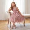 image:imageDufannie Girls High Heels Sandals Girls Dress Shoes Rhinestone Open Toe Ankle Strap Kids Pumps Sandals Flower Wedding Church Party Dance for Little Big KidWhite Pu