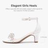 image:imageDufannie Girls High Heels Sandals Girls Dress Shoes Rhinestone Open Toe Ankle Strap Kids Pumps Sandals Flower Wedding Church Party Dance for Little Big KidWhite Pu
