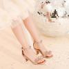 image:imageDufannie Girls High Heels Sandals Girls Dress Shoes Rhinestone Open Toe Ankle Strap Kids Pumps Sandals Flower Wedding Church Party Dance for Little Big KidChampagne
