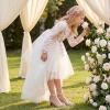 image:imageDufannie Girls High Heels Sandals Girls Dress Shoes Rhinestone Open Toe Ankle Strap Kids Pumps Sandals Flower Wedding Church Party Dance for Little Big KidSilver